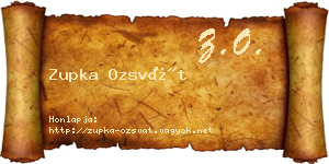 Zupka Ozsvát névjegykártya